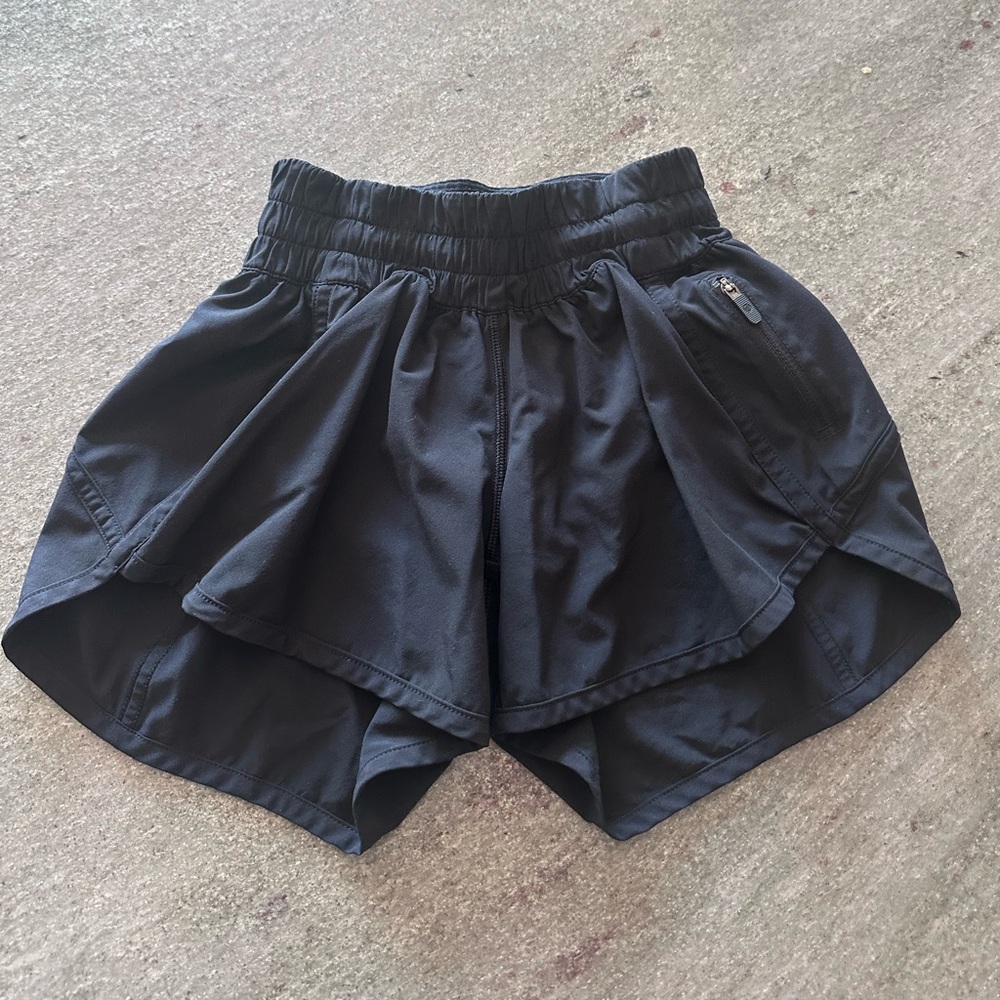 Lululemon Track That High-Rise Lined Shorts 3" (Black, Size 0) - LIKE NEW